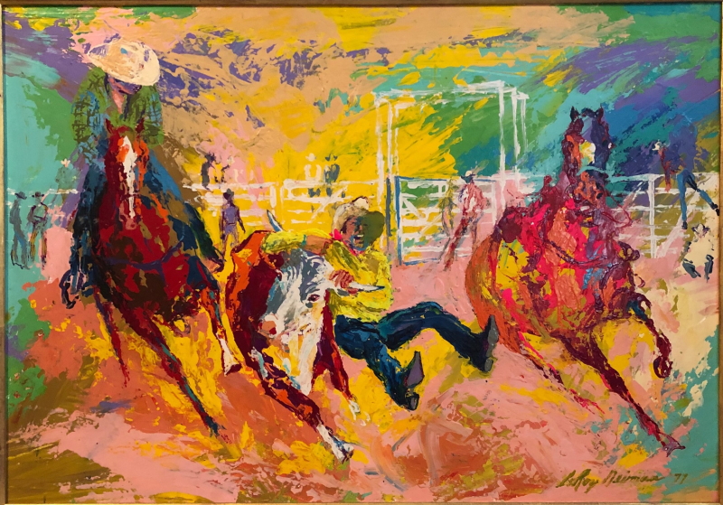 Original painting Bulldogging by LeRoy Neiman
