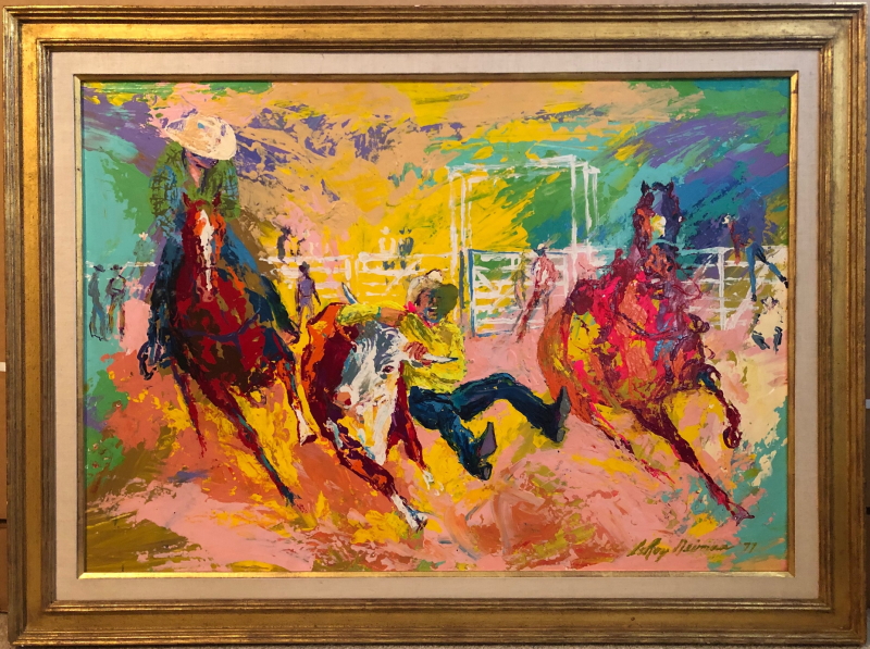 Original painting Bulldogging by LeRoy Neiman