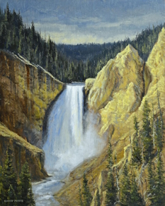 Original Painting, Lower Yellowstone Falls by Robert Peters