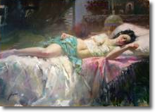Original Painting, Intimate Dress by Pino