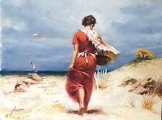 Original Painting, At the Beach