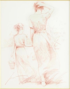 Original Painting, Mother and Child Original Drawing 1