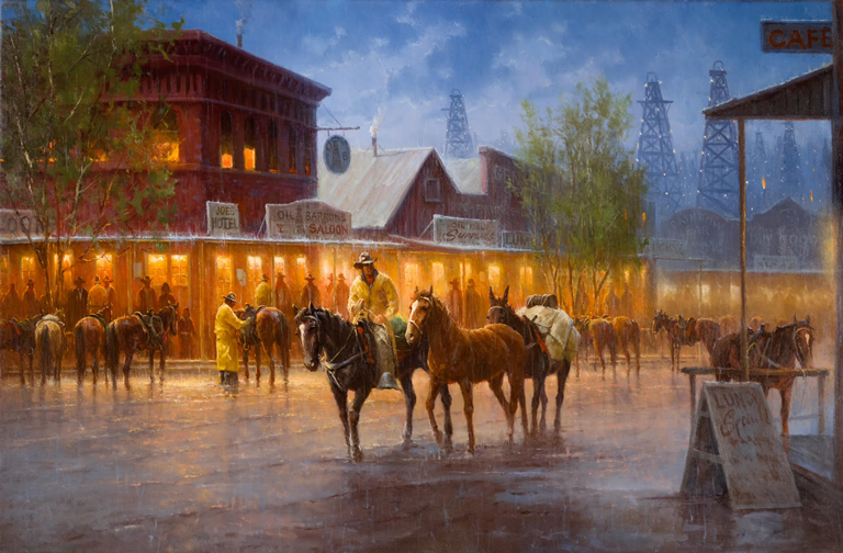 Horse Trader - Oil Town, a Gary Lynn Roberts Original Painting