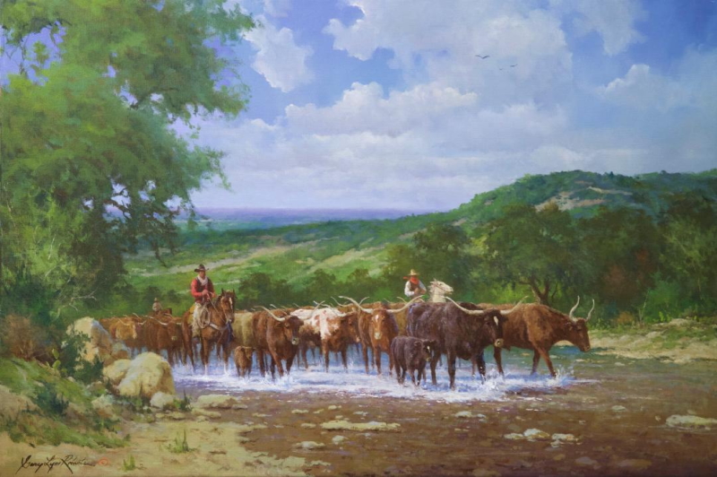Cattle Drive a Gary Lynn Roberts Original Painting