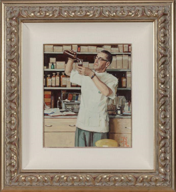 Norman Rockwell Original Painting Pharmacist