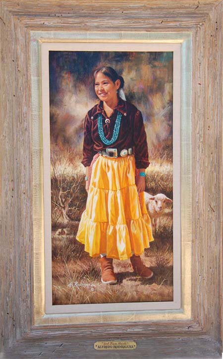 Original Painting, Girl from Chinle by Alfredo Rodriguez
