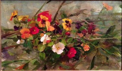Original Painting, Pansy Sketch by Richard Schmid