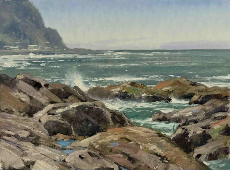 Original Painting, Rocky Coastline by Matt Smith