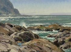 Original Painting, Rocky Coastline by Matt Smith