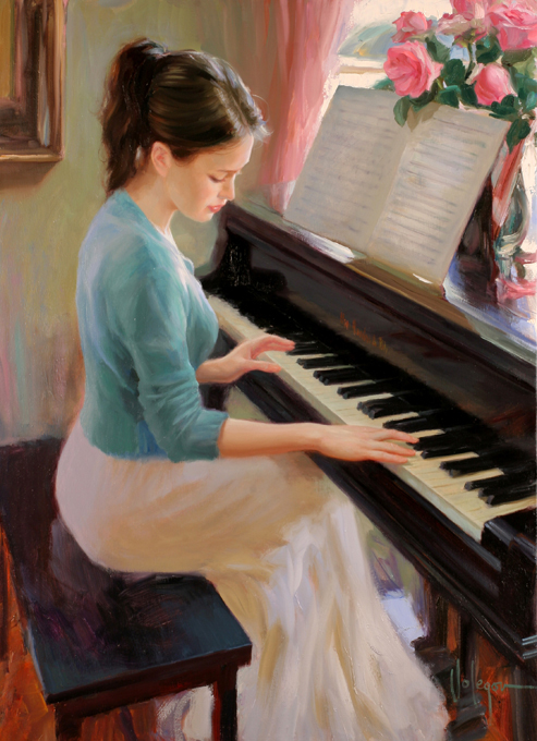 At the Piano
 Original Painting by Vladimir Volegov