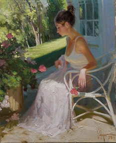 Original Painting, In Her Thoughts by Vladimir Volegov