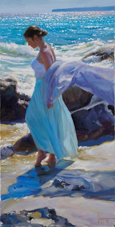 Original Painting, Sliding on Ses Illetes by Vladimir Volegov