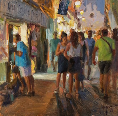 Original Painting, Warm Night Walk by Vladimir Volegov