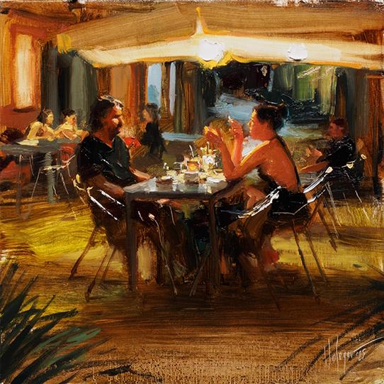 Yellow Night Original Painting by Vladimir Volegov
